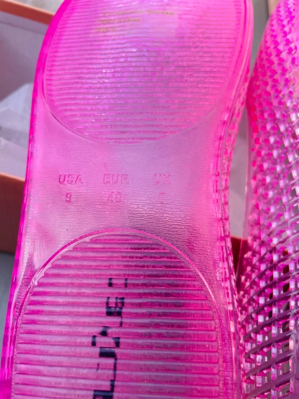 Women's Hot Pink Jelly Flats - Slip-On Comfort - Picture 3 of 4